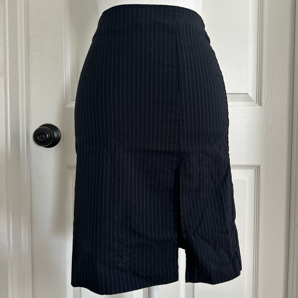 Windsor Black and Gittery blue Pinstripe pencil skirt